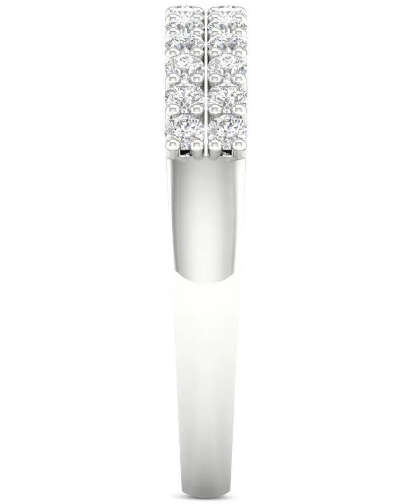 Diamond Double Row Anniversary Band (1/2 ct. t.w.) in 14k White Gold