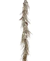 National Tree Company 9' Pre-Lit Snowy Christmas Garland with Battery Operated Led Lights