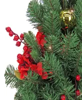 National Tree Company, 36" Christmas Vienna Waltz Decorated Table Top Tree in Pot