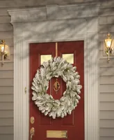 National Tree Company 30" Snowy Sheffield Spruce Wreath with Twinkly Led Lights