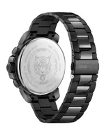 Plein Sport Men's Chronograph Date Quartz Powerlift Black Stainless Steel Bracelet Watch 45mm
