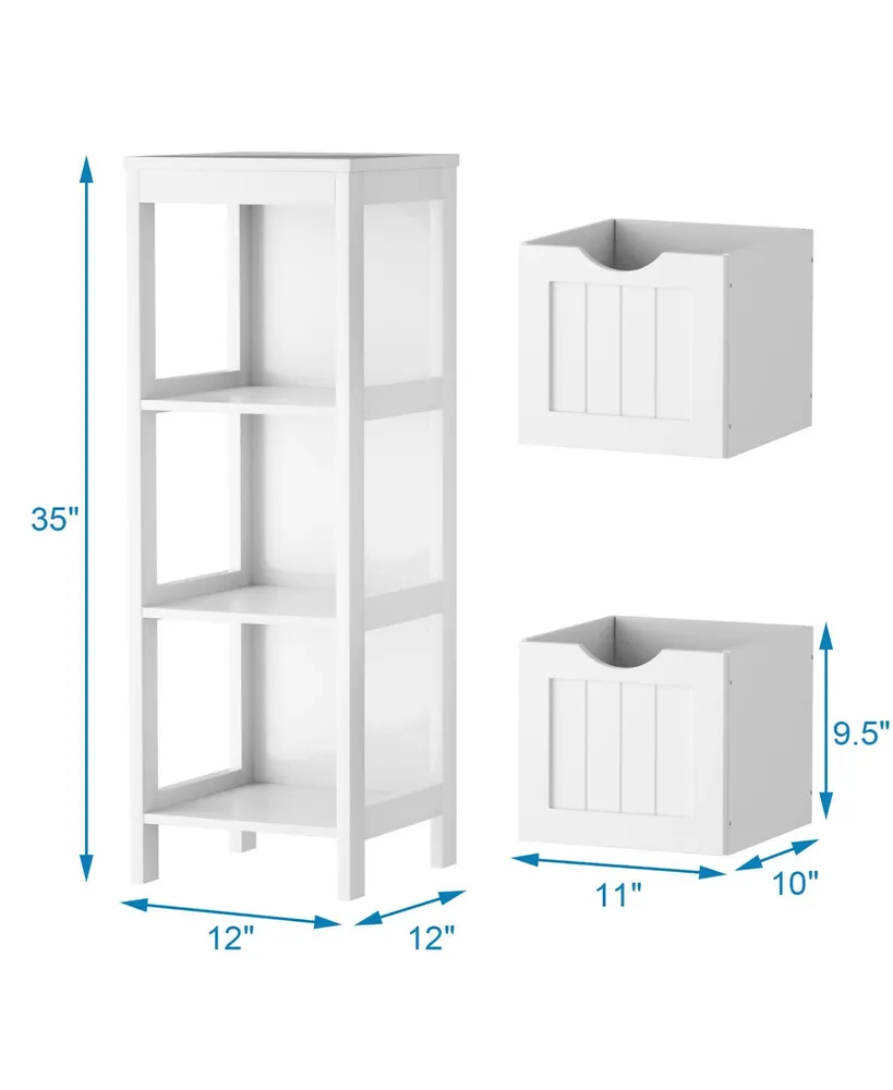 Floor Cabinet Multifunction Bathroom Storage Organizer Rack w/2 Drawers