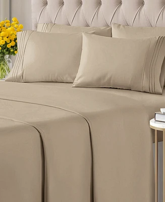 Cgk Unlimited 6 Piece Microfiber Solid Sheet Set