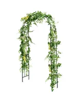 Costway Garden Arch Arbor Trellis Pergola 7.5 ft Metal Archway for Climbing Plants Party