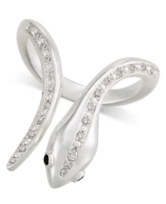 I.n.c. International Concepts Silver-Tone Crystal Snake Ring, Created for Macy's