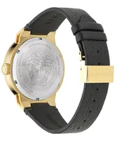Versace Men's Swiss Medusa Infinite Black Leather Strap Watch 47mm