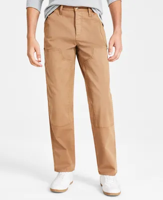 Sun + Stone Men's Workwear Straight-Fit Garment-Dyed Tapered Carpenter Pants