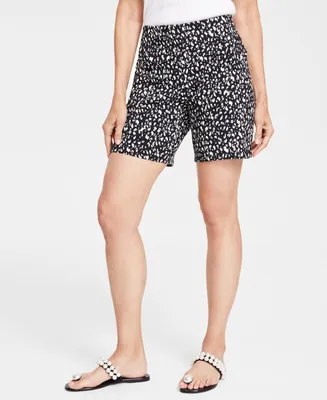 I.n.c. International Concepts Women's Printed Mid-Rise Pull-On Shorts, Created for Macy's