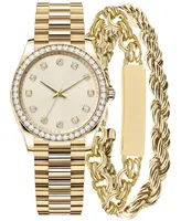 Jones New York Women's Gold-Tone Bracelet Watch Gift Set 46mm