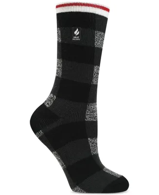 Heat Holders Lite Riley Buffalo Plaid Crew Socks