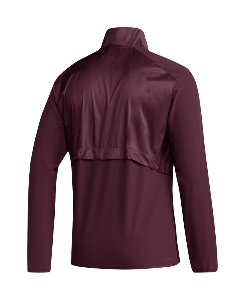 Men's adidas Maroon Arizona State Sun Devils Sideline Aeroready Raglan Sleeve Quarter-Zip Jacket