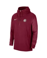 Men's Nike Crimson Alabama Tide 2023 Sideline Player Quarter-Zip Hoodie Jacket