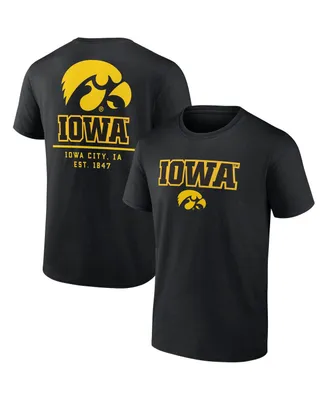 Men's Fanatics Black Iowa Hawkeyes Game Day 2-Hit T-shirt