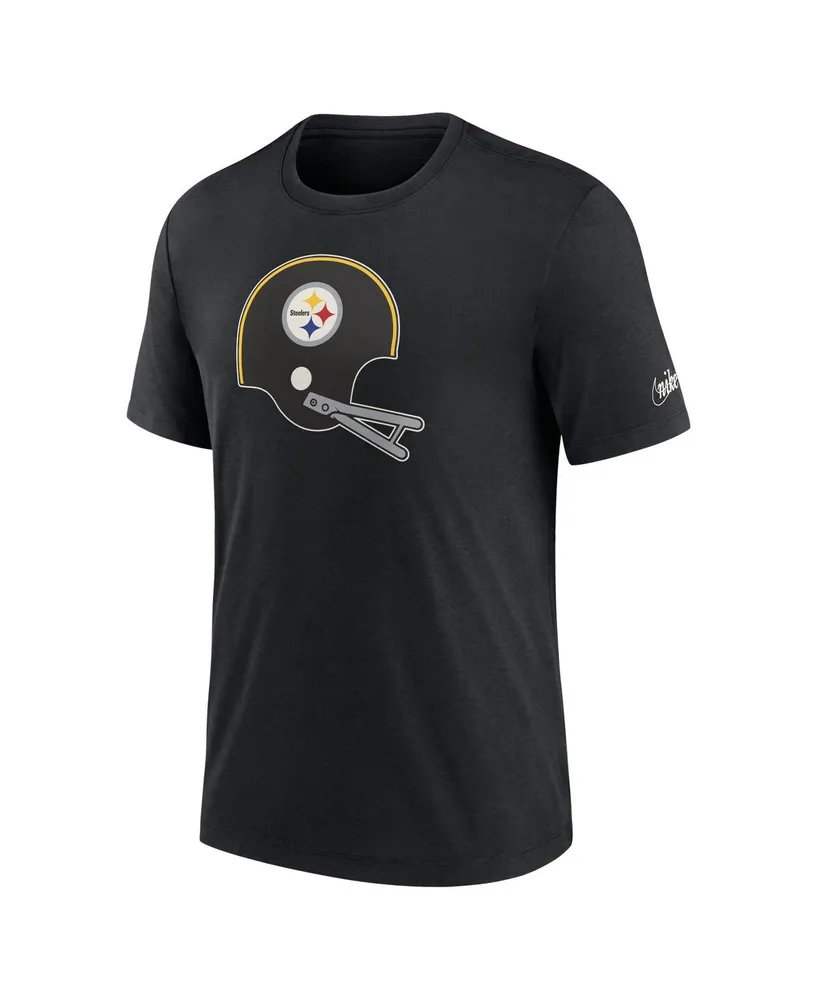Men's Nike Black Pittsburgh Steelers Rewind Logo Tri-Blend T-shirt