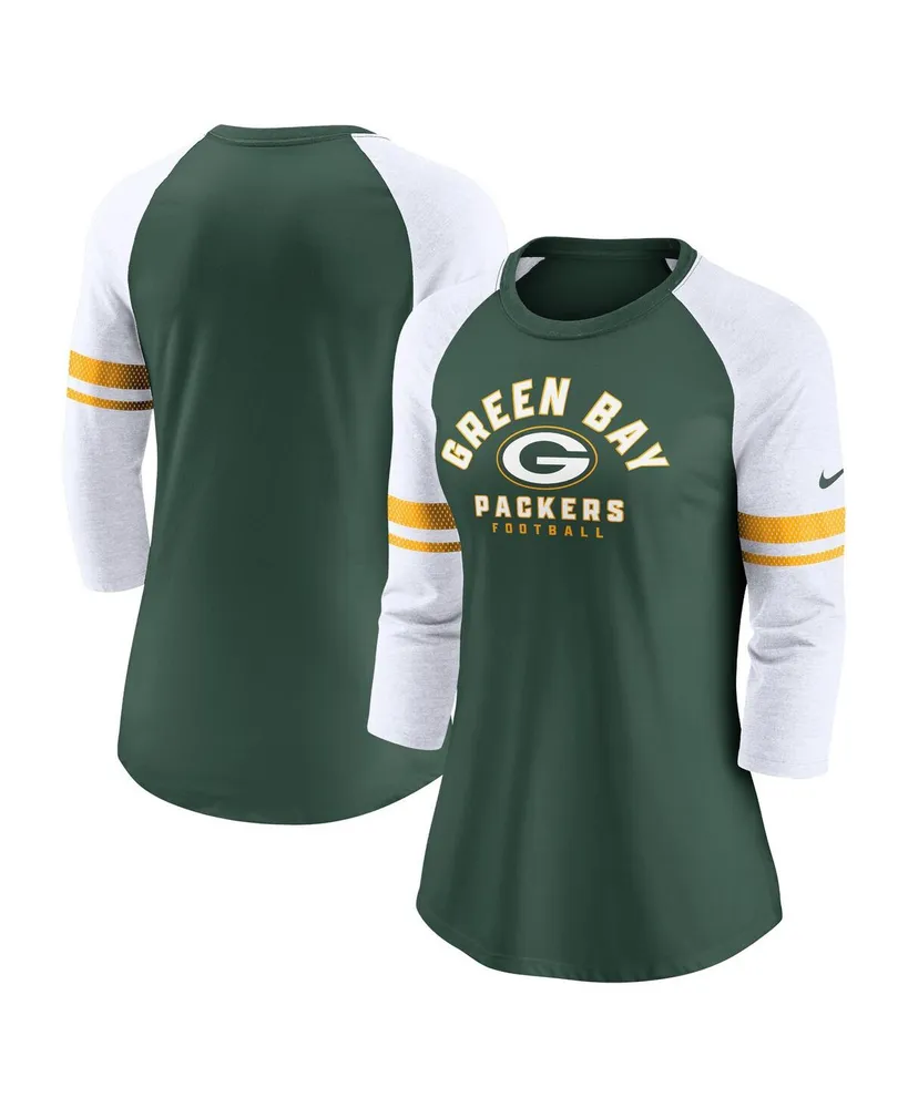 New Era Green Green Bay Packers Current Raglan Long Sleeve T-Shirt