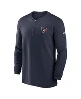 Men's Nike Navy Houston Texans 2023 Sideline Performance Long Sleeve Quarter-Zip Top