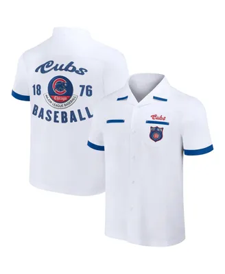 Men's Darius Rucker Collection by Fanatics White Chicago Cubs Bowling Button-Up Shirt