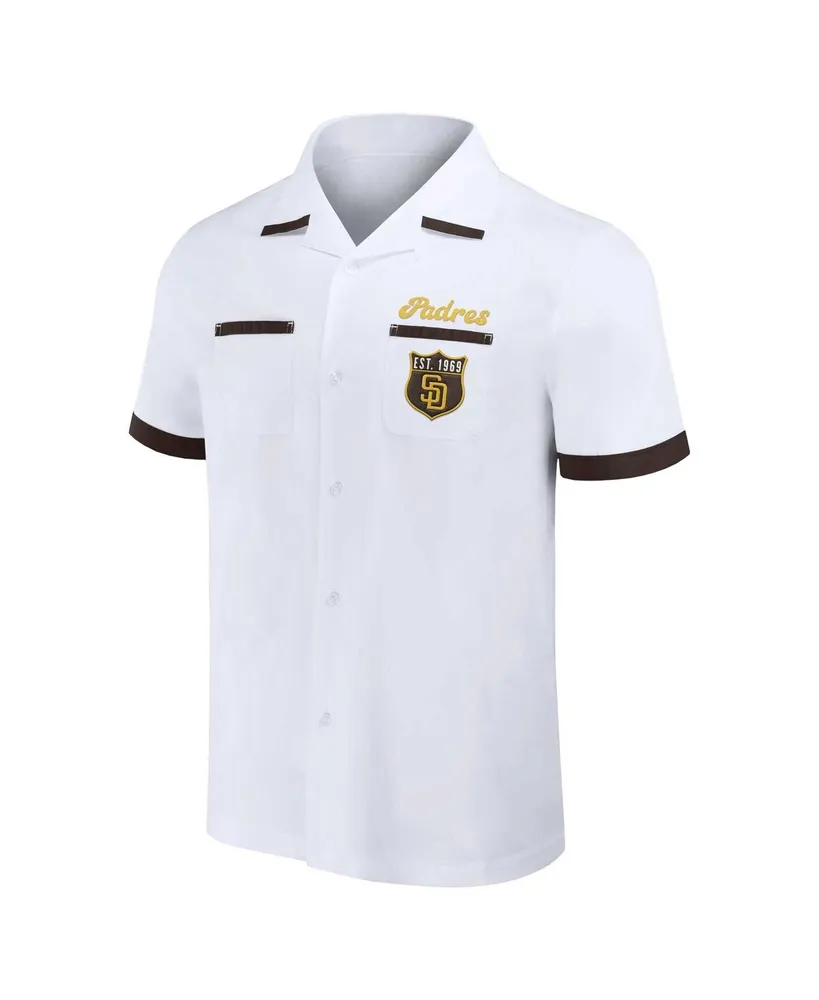 Men's Darius Rucker Collection by Fanatics White San Diego Padres Bowling Button-Up Shirt