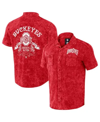 Men's Darius Rucker Collection by Fanatics Scarlet Ohio State Buckeyes Team Color Button-Up Shirt