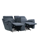 White Label Nadia 76" Double Glider Reclining Loveseat with Center Console