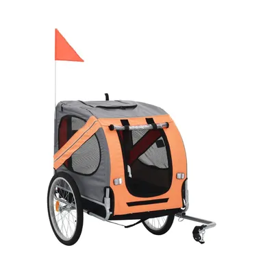 vidaXL Pet Bike Trailer Orange and Gray