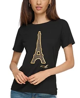 Karl Lagerfeld Paris Women's Eiffel Tower T-Shirt, Regular & Petites