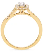 Diamond Halo Twist Engagement Ring (1/4 ct. t.w.) in 14k Gold