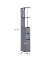 Homcom 54" Tall Bathroom Cabinet Shelf Storage W/ Drawers,