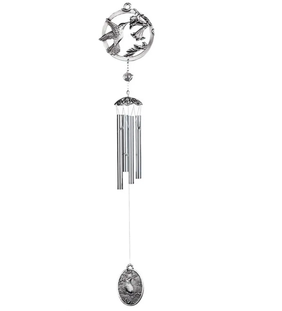 Fc Design 28" Long Hummingbird Pewter Wind Chime