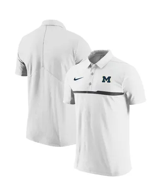 Men's Nike White Michigan Wolverines Coaches Performance Polo Shirt