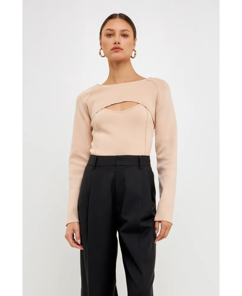 endless rose Women's Cropped 2 Piece set Sweater