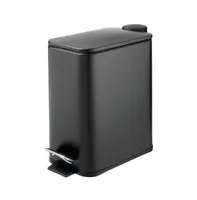 mDesign Slim Metal 1.3 Gallon Step Trash Can with Lid Liner Bucket