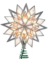 Kurt Adler 10-Light 8-Point Glitter Capiz Star Tree Topper