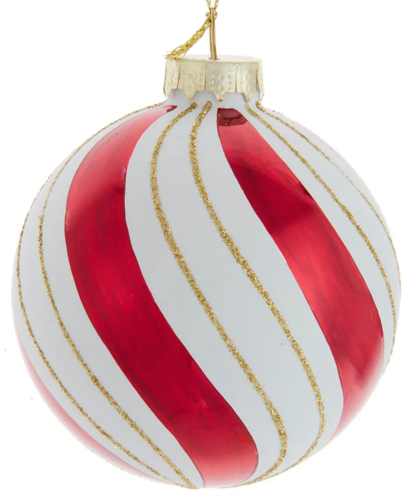 Kurt Adler 80mm Glass Ball Ornaments, 6 Piece Set