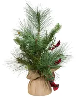 Kurt Adler 18" Berries and Plaid Ribbon Tree