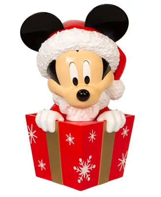 Kurt Adler 8" Un-Lit Disney Mickey in Present Tree Topper