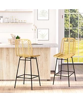 Homcom Modern Rat Bar Stools Set of 2 for Kitchen Seating
