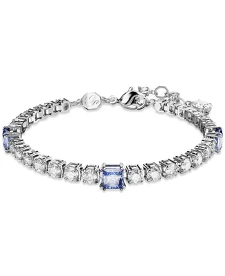 Swarovski Rhodium-Plated Mixed Crystal Tennis Bracelet