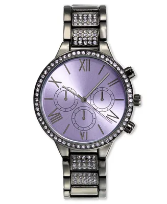I.n.c. International Concepts Women's Glitzy Black-Tone Bracelet Watch 36mm, Created for Macy's