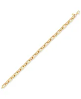 Polished & Textured Large Cable Link Bracelet in 10k Gold