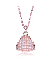 Sterling Silver Cubic Zirconia Triangle Shaped Pendant