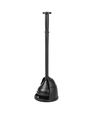 mDesign Plastic Freestanding Toilet Plunger and Storage Cover Set
