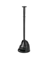 mDesign Plastic Freestanding Toilet Plunger and Storage Cover Set