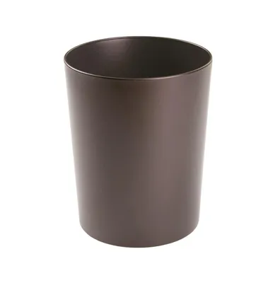 mDesign Small Round Metal 1.7 Gallon Trash Wastebasket/Recycling Can, Bronze