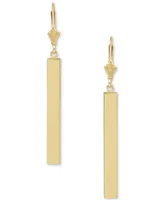 Tube Linear Drop Earrings in 14k Gold, 1 1/2 inch