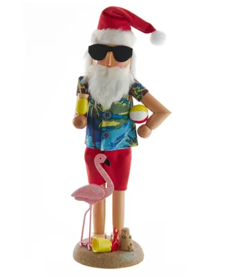 Kurt Adler 15.5" Wooden Beach Santa Nutcracker