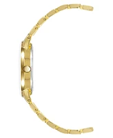 Anne Klein Women's Three Hand Quartz White Enamel and Gold-tone Alloy Bracelet Watch, 32mm - White-Gold