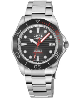 Gevril Men's Pier 90 Silver-Tone Stainless Steel Watch 42mm