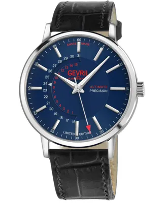 Gevril Men's Guggenheim Leather Watch 40mm