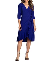 Kiyonna Women's Whimsy Ruffled Midi Wrap Dress